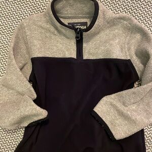 Osh Kosh Navy blue and grey color blocked 1/4- zip fleece. 3T.